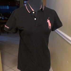 Polo by Ralph Lauren Black and Pink Women's Top